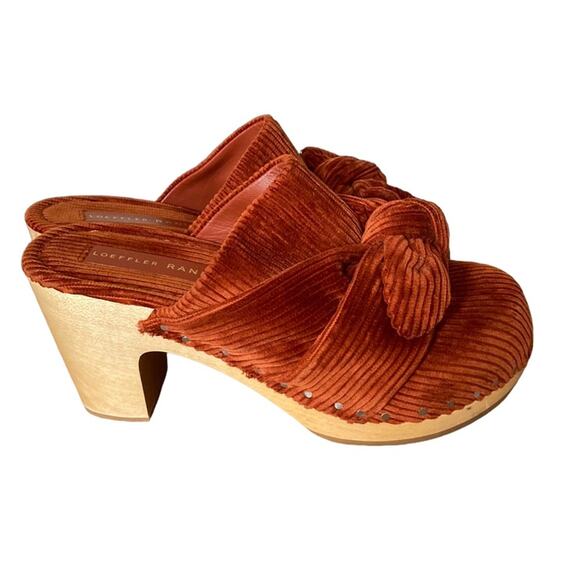 Loeffler Randall Neko Rust Corduroy Stud Clogs Wooden size 6 - Picture 4 of 11